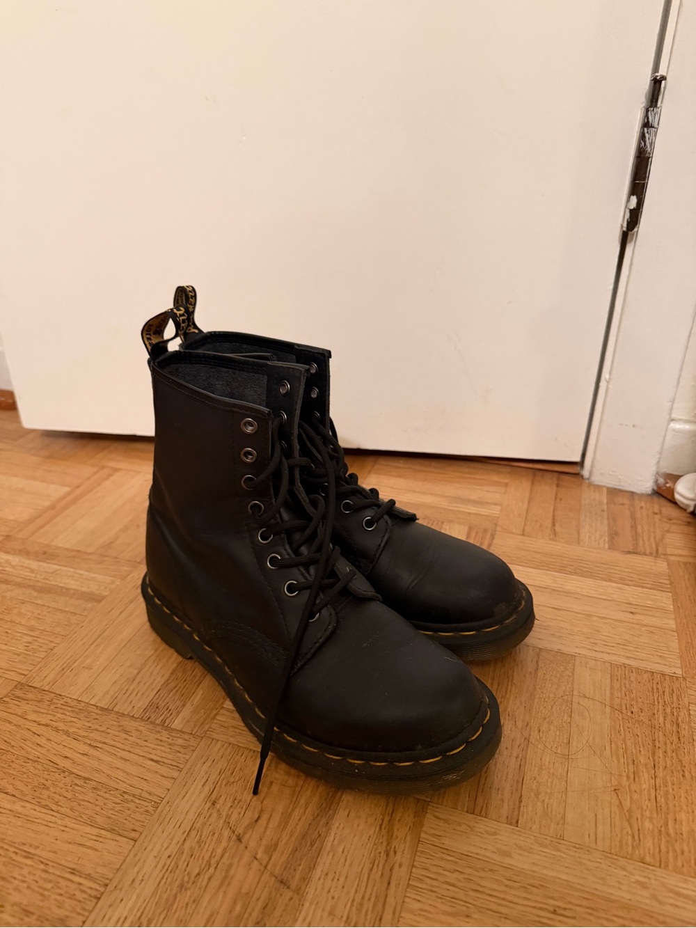 Dr. Martens Black Leather Combat Boots